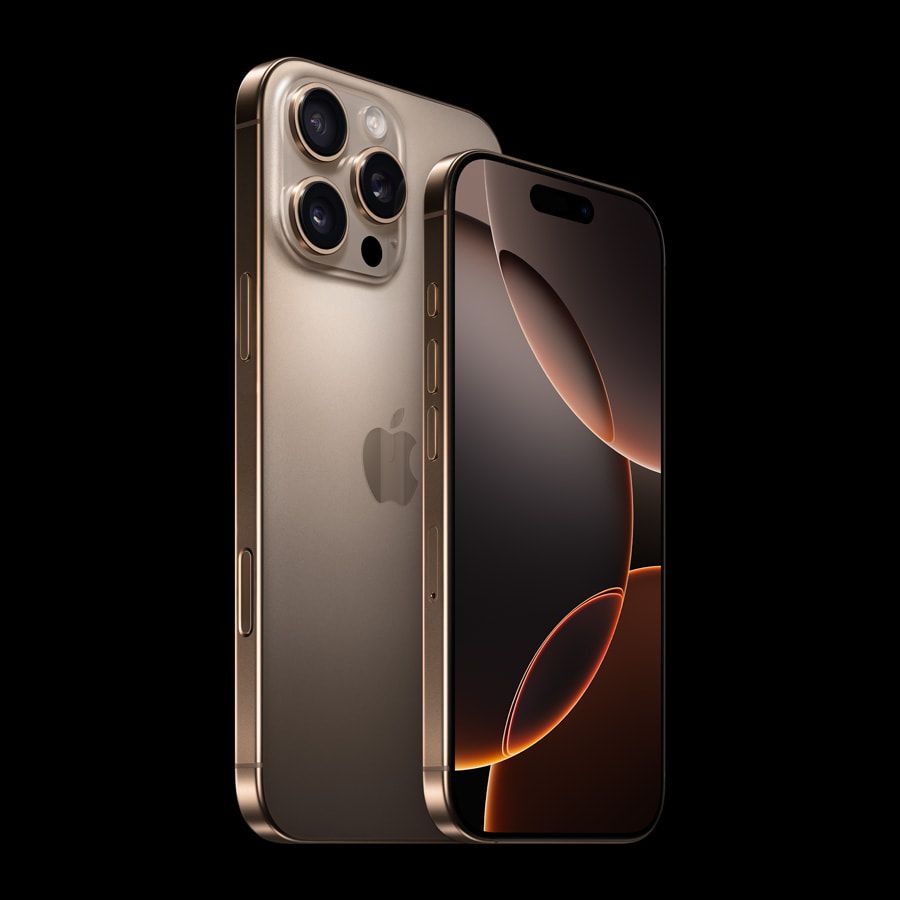 A gold Apple iPhone showing both the front display and the back with a triple-camera setup.